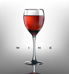 Realistic wineglass with red wine, realistic macro photography, wineglass with red wine on white backgrownd