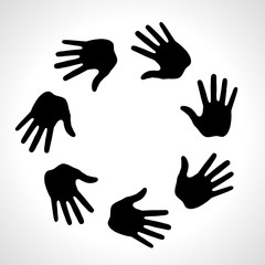 Black Hand Print icon. Vector illustration