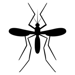 Vector image of a mosquito silhouette on a white background