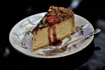 German cheese cake on the plate
