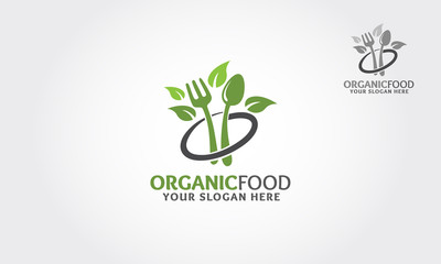 Creative Organic Food Logo Template. Vector logo illustration.