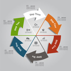 Infographic template. Vector illustration. Used for workflow layout, diagram, business step options, banner, web design.