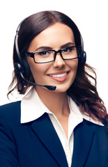 Portrait of customer support phone operator