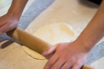cooking pizza dough