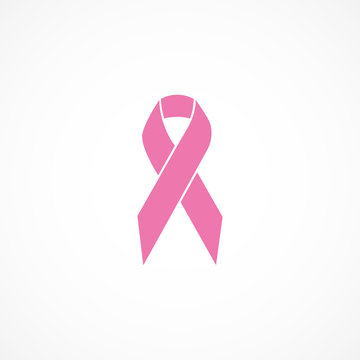Vector image of icon pink ribbon.