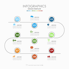 Infographic template. Vector illustration. Used for workflow layout, diagram, business step options, banner, web design.