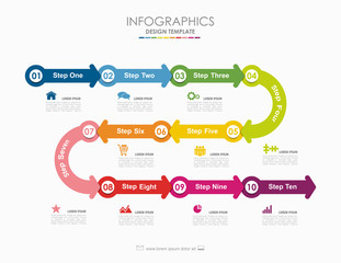 Infographic template. Vector illustration. Used for workflow layout, diagram, business step options, banner, web design.
