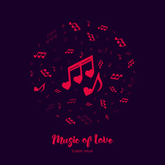 Music of Love. Illustration for Valentine's day