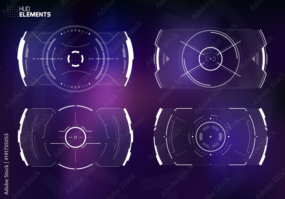 Wall mural sci-fi concept hud interface screen. virtual reality view display. hologram technology