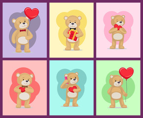 I Love You and Me Teddy Bears Vector