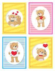 I Love You and Me Teddy Bears Vector