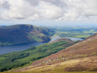 Views of Ennerdale Water and Crag Fell in the English Lake District, UK.