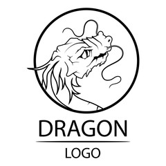 Dragon. Symbol of China. Traditional chinese Red Dragon. Chinese dragon logo.(Chinese Translation:Dragon)