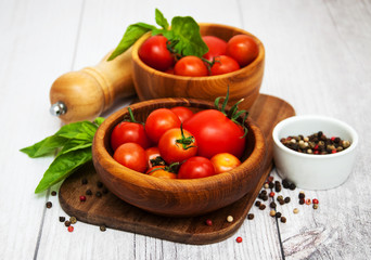 Fresh tomatoes on a table