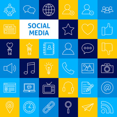 Vector Social Media Line Icons