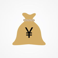 Flat Vector Icon Of Money Bag.