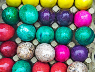 Fototapeta na wymiar colored onyx easter eggs
