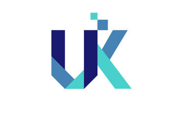 UK Digital Ribbon Letter Logo 