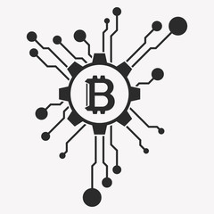 Bitcoin symbol template. Cryptocurrency badge.