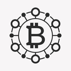 Bitcoin symbol template. Cryptocurrency badge.