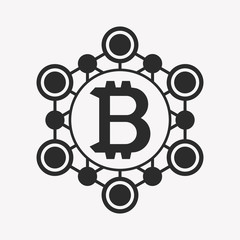 Bitcoin symbol template. Cryptocurrency badge.