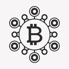 Bitcoin symbol template. Cryptocurrency badge.