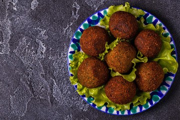 Classic falafel on the plate.