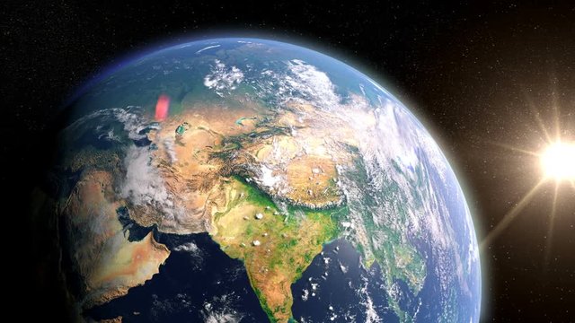 India From Space, Earth Globe View