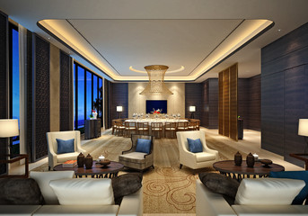 3d render of meeting and rest place