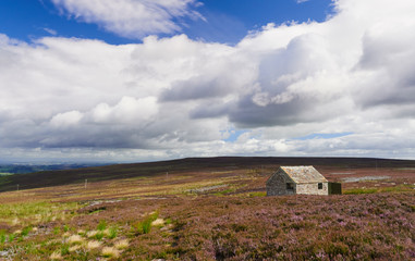 A stone building used by game keepers on moorland in County Durham, England, UK.