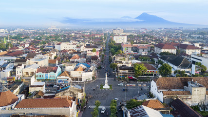 Beautiful aerial view of Tugu Yogyakarta - obrazy, fototapety, plakaty