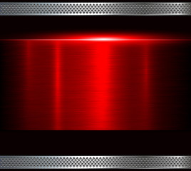Metal background, red polished metallic texture