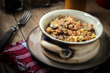 Traditional polish sauerkraut (bigos).