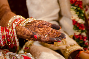 henna design, bride , Hindu wedding , Rajasthan, India
