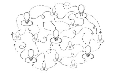Hand drawn social network presentation
