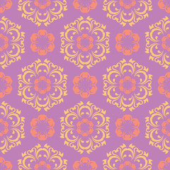 Fototapeta na wymiar Floral seamless pattern. Colored background