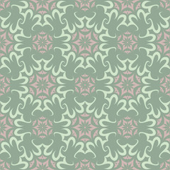 Olive green floral seamless pattern. Background with flower designs