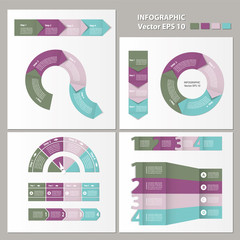 Fototapeta premium Process chart module. Infographic set.