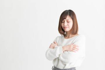 Fototapeta premium カジュアルポートレート・白バック