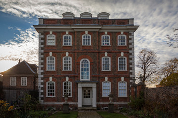 Georgian building made from red brick Rainham Hall