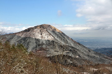 Yagara Hakone mountains on snowy day