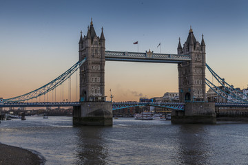Fototapeta na wymiar Tower Bridge in London at sunset