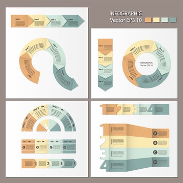 Process Chart Module. Infographic Set.