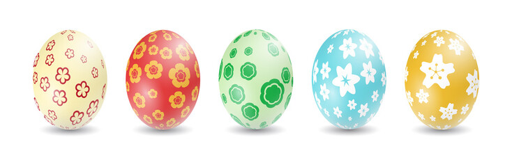 Colorful easter eggs vector graphic with happy easter. Aufgereihte bunte Ostereier - Frohe Ostern. Ostereier, Eier, Ostern, nebeneinander, farbig, bunt, gefärbte.