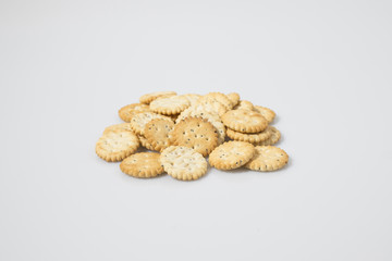 Snack salty mix in a white background