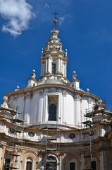 Fototapeta premium Church of Sant'Ivo alla Sapienza, in the heart of Rome, Italy. A baroque masterpiece 