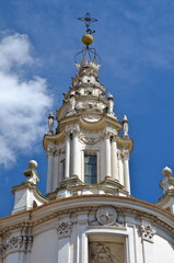 Fototapeta na wymiar Church of Sant'Ivo alla Sapienza, in the heart of Rome, Italy. A baroque masterpiece 