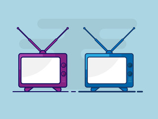 illustration of old television flat design vector background