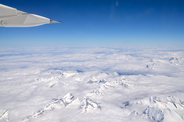 Aerial View of snowy Alps