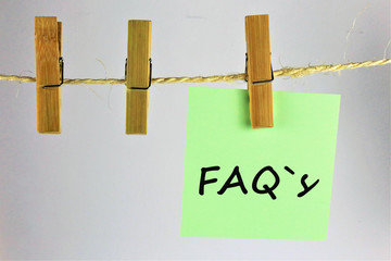 An concept Image of a FAQ´s note with copy space
